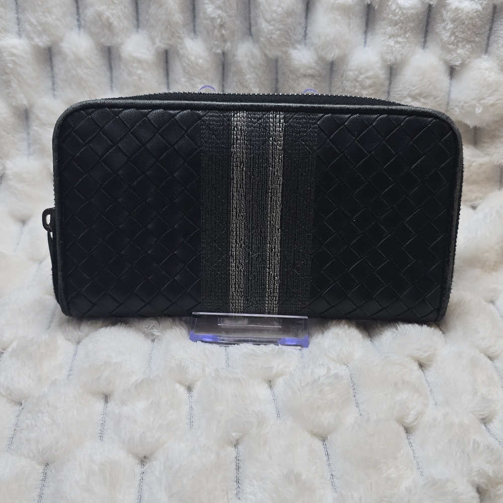 Bottega Veneta Black Woven Wallet